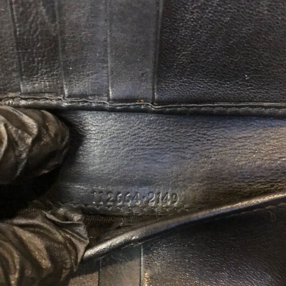 GUCCI GG Black Guccissima Bifold Wallet With Billfold & Coin Section